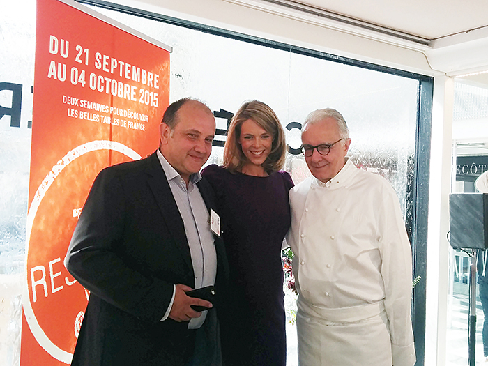 Lancement de la 6ème édition de Tous au Restaurant avec Alain DUCASSE accompagné de Julie Andrieu, marraine de l'opération