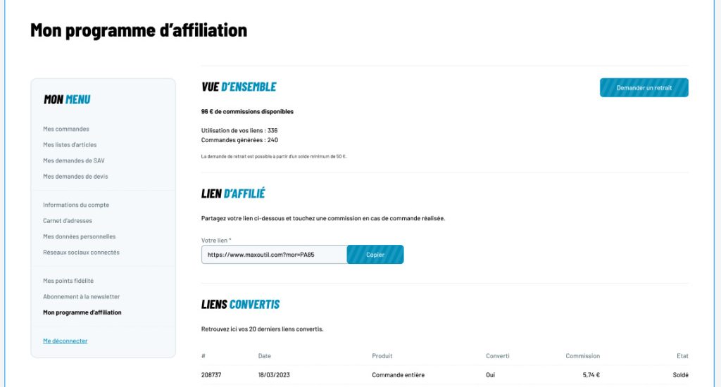 programme d'affiliation magento