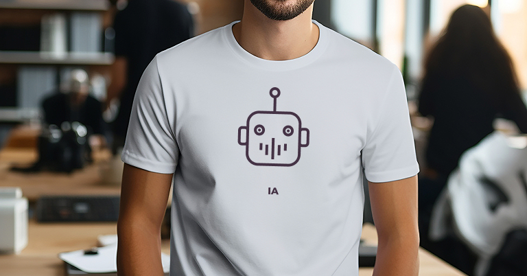 tshirt avec icône robot intelligence artificielle