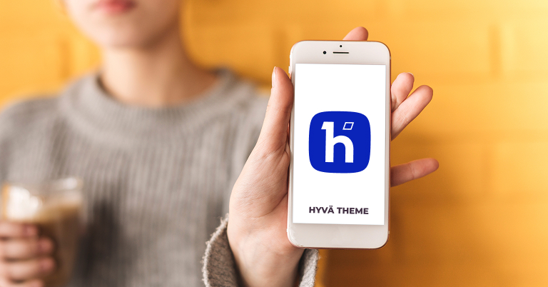 logo hyva sur un téléphone
